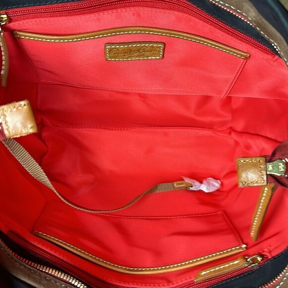 Dooney & Bourke NWT Leighton black nylon and leather satchel/ shoulder bag - Picture 9 of 11